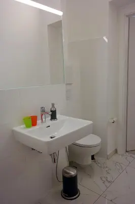 Ein Badezimmer in der Unterkunft Pension am Wienfluss