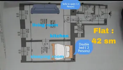 Grundriss der Unterkunft Twin Apartment