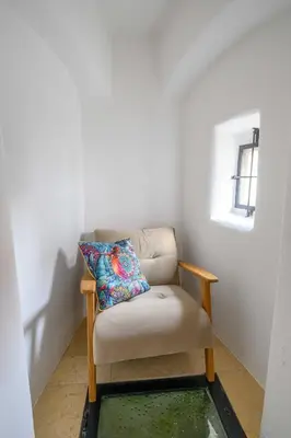 Ein Sitzbereich in der Unterkunft Gut Purbach