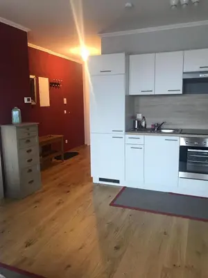 Küche/Küchenzeile in der Unterkunft Modern apartment with balcony