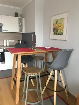Küche/Küchenzeile in der Unterkunft Modern apartment with balcony