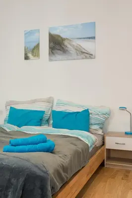 Ein Bett oder Betten in einem Zimmer der Unterkunft Cozy Studio Apartment for longer stays