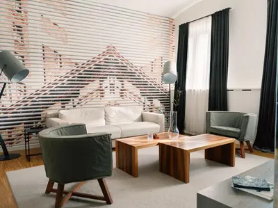 Ein Sitzbereich in der Unterkunft My Home in Vienna - Smart Apartments - Landstraße