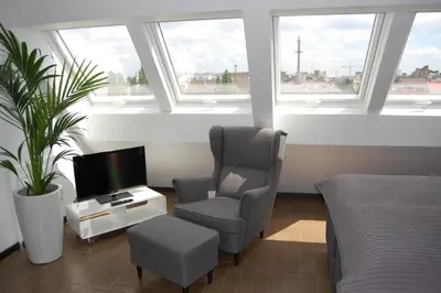 TV/Unterhaltungsangebot in der Unterkunft Kunsthaus Apartments