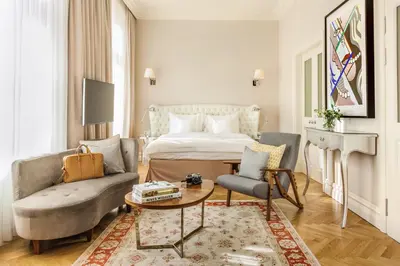 Ein Sitzbereich in der Unterkunft Hotel Sans Souci, Vienna