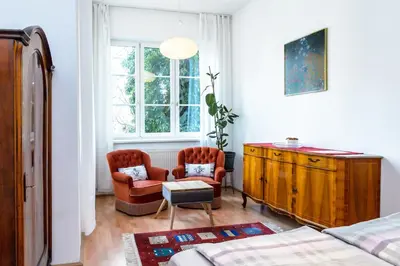 Ein Sitzbereich in der Unterkunft Schön wohnen nähe Schönbrunn
