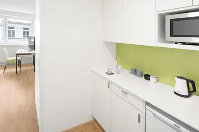 Küche/Küchenzeile in der Unterkunft myNext - Hotel Leo