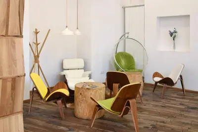 Ein Sitzbereich in der Unterkunft Hotel Mocca