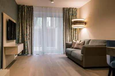 Ein Sitzbereich in der Unterkunft Karl Suites Palais Wessely