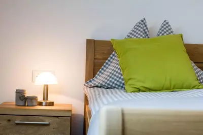 Ein Bett oder Betten in einem Zimmer der Unterkunft Waldhof Grasel