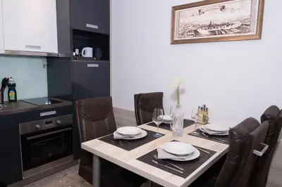 Küche/Küchenzeile in der Unterkunft Mariahilf Suites