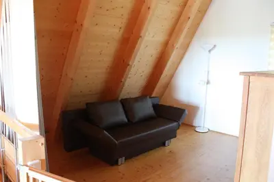 Ein Sitzbereich in der Unterkunft Ferienhäuser Finiki
