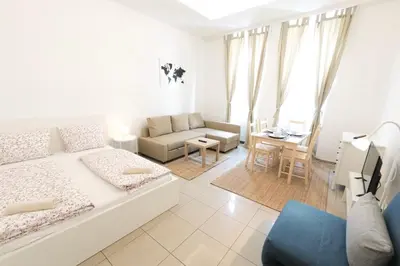 Ein Sitzbereich in der Unterkunft Vienna City Apartments Brigittenau