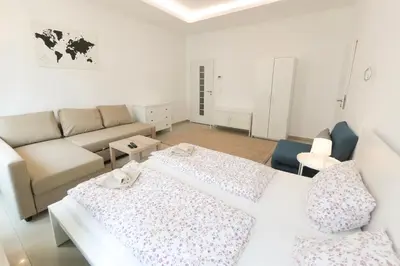 Ein Bett oder Betten in einem Zimmer der Unterkunft Vienna City Apartments Brigittenau