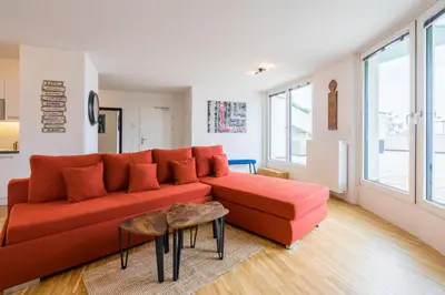 Ein Sitzbereich in der Unterkunft FeelGood Apartments GreenLiving | contactless check-in