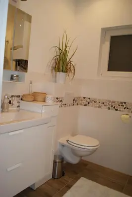Ein Badezimmer in der Unterkunft Familienferienhaus Amelie