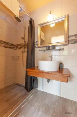 Ein Badezimmer in der Unterkunft Familienferienhaus Amelie