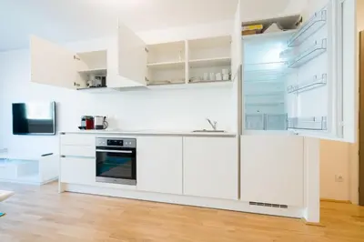 Küche/Küchenzeile in der Unterkunft Vienna Residence, Kagran - United Nations
