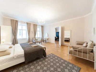 Ein Sitzbereich in der Unterkunft Elegant Vienna