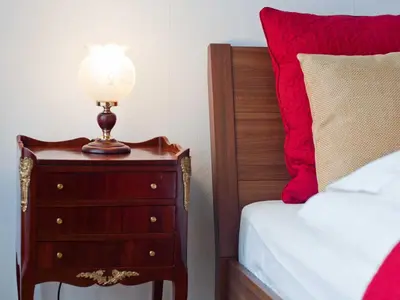 Ein Bett oder Betten in einem Zimmer der Unterkunft Elegant Vienna