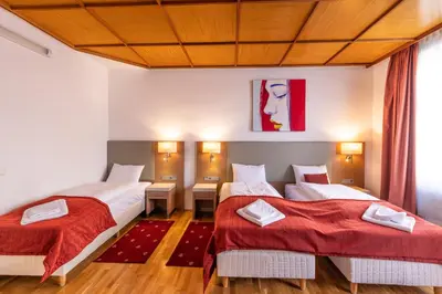 Ein Bett oder Betten in einem Zimmer der Unterkunft Hallo Vienna suite Apartment Nr 9