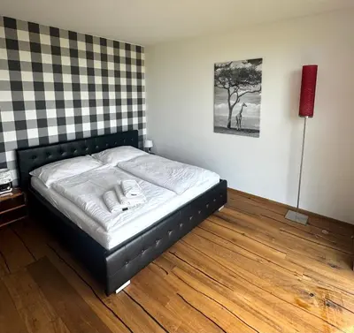 Ein Bett oder Betten in einem Zimmer der Unterkunft das Haus in Jois