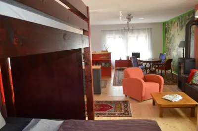 Ein Sitzbereich in der Unterkunft Das Nest