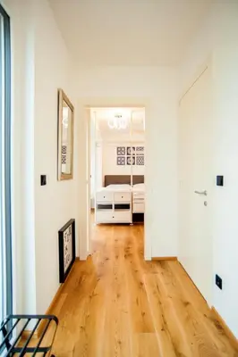 Ein Bett oder Betten in einem Zimmer der Unterkunft SPA Boutique Appartement # 26 with Indoor- and Outdoorpool