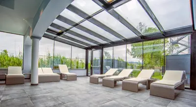 Ein Sitzbereich in der Unterkunft SPA Boutique Appartement # 26 with Indoor- and Outdoorpool