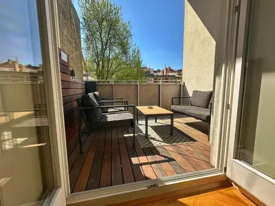 Ein Balkon oder eine Terrasse in der Unterkunft BOUTIQUE RESIDENCES at GAUDENZDORFER