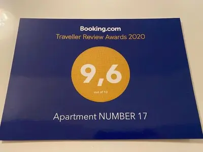 Ein Zertifikat, Auszeichnung, Logo oder anderes Dokument, das in der Unterkunft Apartment NUMBER 17 ausgestellt ist