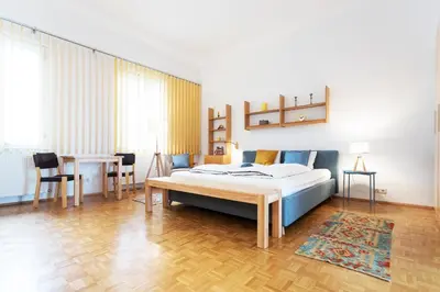 Ein Bett oder Betten in einem Zimmer der Unterkunft Vintage Design Apartment