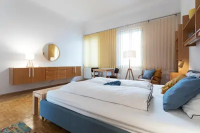 Ein Bett oder Betten in einem Zimmer der Unterkunft Vintage Design Apartment