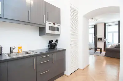Küche/Küchenzeile in der Unterkunft Vienna-Design-Apartments