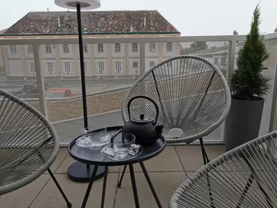 Ein Balkon oder eine Terrasse in der Unterkunft City Appartement Wien-Schwechat