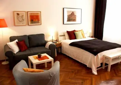 Ein Sitzbereich in der Unterkunft Cosy Appartement close to City