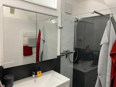 Ein Badezimmer in der Unterkunft Ferienhaus beim Turm