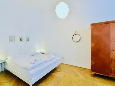 Ein Bett oder Betten in einem Zimmer der Unterkunft Apartment Wien