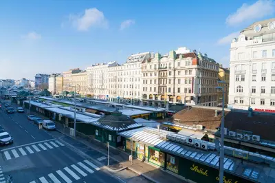 Ein allgemeiner Blick auf Wien oder ein Stadtblick von des Aparthotels aus