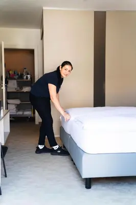 Ein Bett oder Betten in einem Zimmer der Unterkunft motel22 Parkplatz inklusive
