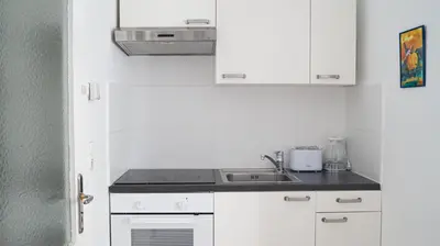 Küche/Küchenzeile in der Unterkunft Sweet 2BR Apt, Near Schloss Belvedere & Rennweg