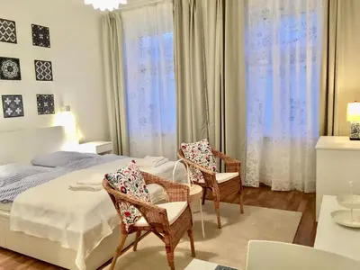 Ein Bett oder Betten in einem Zimmer der Unterkunft FARMER'S MARKET Apartments Vienna
