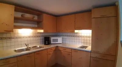 Küche/Küchenzeile in der Unterkunft Appartements Königshofer