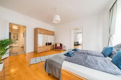 Ein Bett oder Betten in einem Zimmer der Unterkunft 85m² Leitermayergasse