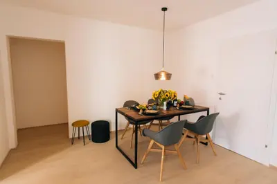 Ein Sitzbereich in der Unterkunft Wave Penthouses