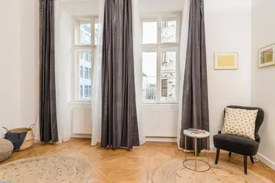 Ein Sitzbereich in der Unterkunft Luxury Suites Mariahilf
