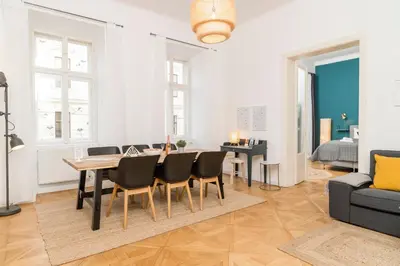 Ein Sitzbereich in der Unterkunft Luxury Suites Mariahilf