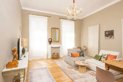 Ein Sitzbereich in der Unterkunft Luxury Suites Mariahilf