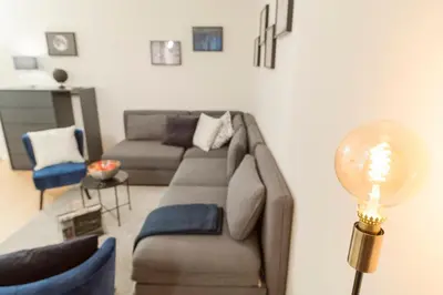 Ein Sitzbereich in der Unterkunft Luxury Suites Renngasse