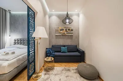 Ein Bett oder Betten in einem Zimmer der Unterkunft ZEUS Design Apartments - Reumannplatz